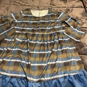 Plaid Long Sleeve Dress